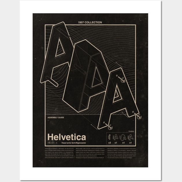 Helvetica assembly guide - Black Wall Art by TenGauge